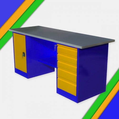 Металлический двухтумбовый верстак с драйвером и тумбой ВП - 4/1.6, ВП - 4