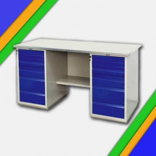 Верстак WD двухтумбовый с выдвижными ящиками без экрана