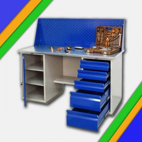 Верстак WD двухтумбовый комбинированный с экраном